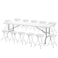 13 Pieces 8 FT Folding Table and Chair Set with Steel Legs X716715