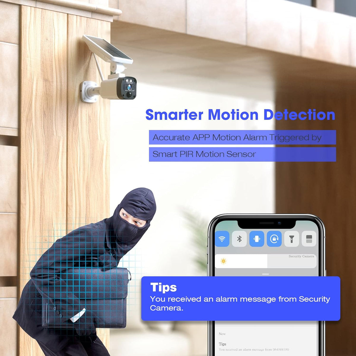 Solar Security Camera System, 4 Cameras, Solar Powered with Base Station, 2-Way Audio, Night Vision, IP65 Waterproof I823