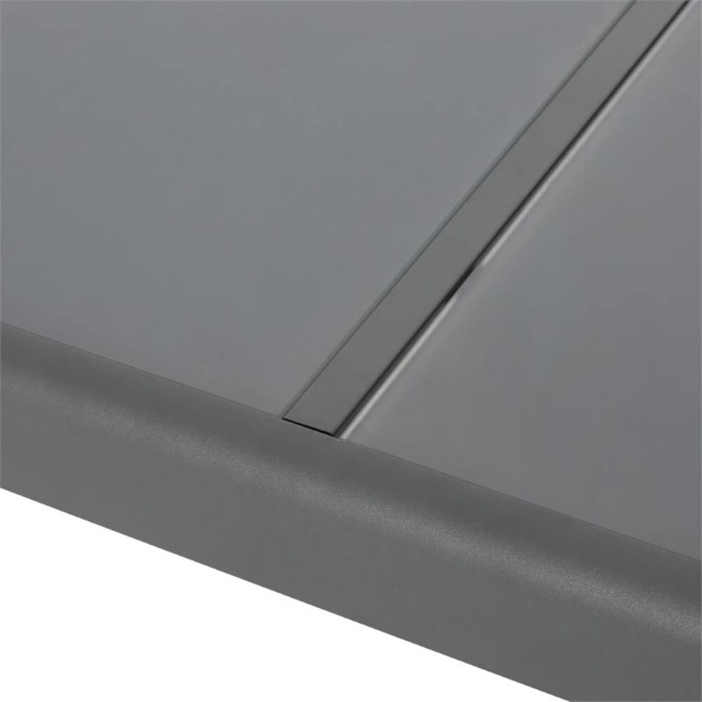 Outdoor Tempered Glass Top Aluminum Dining Table in Gray K57743
