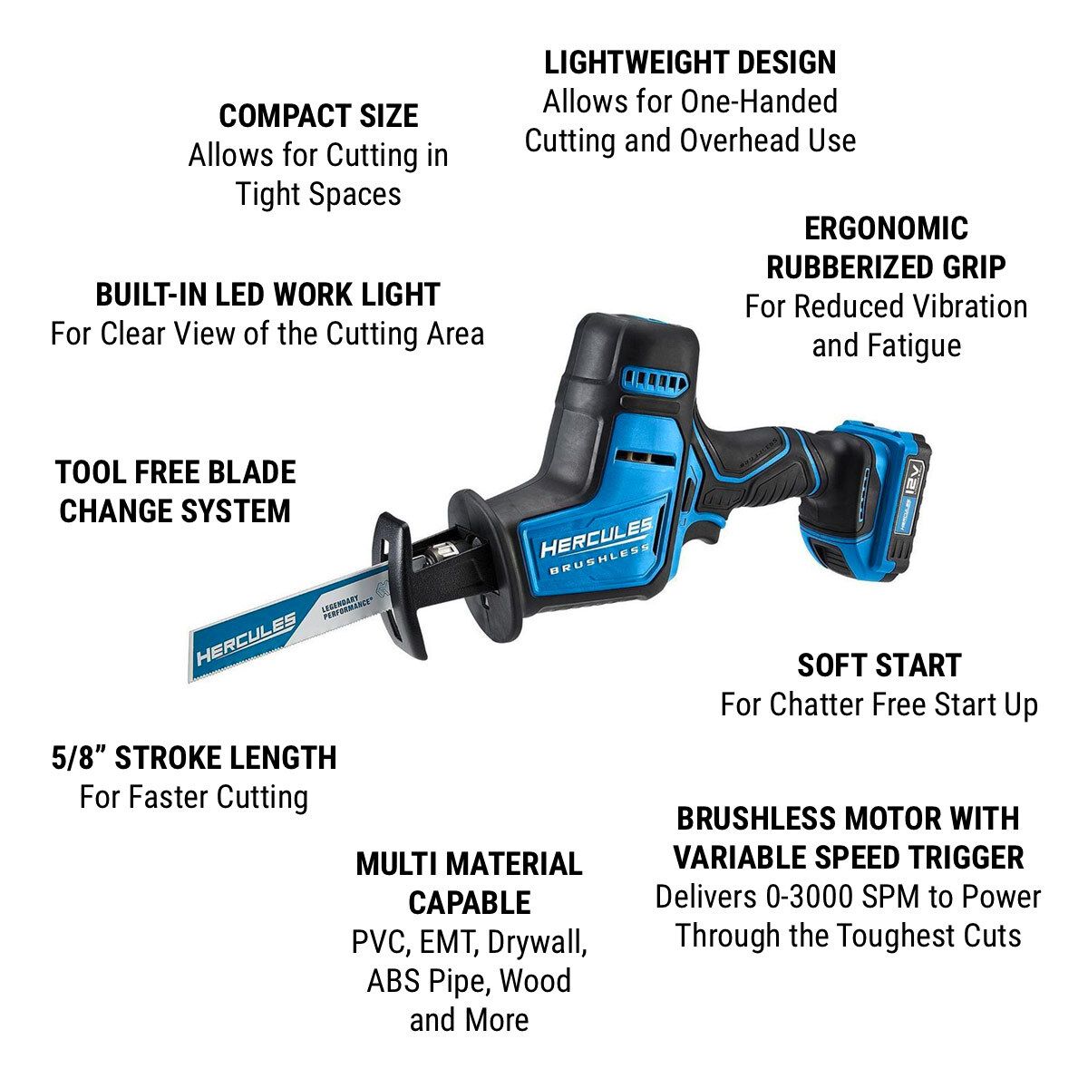 12V Brushless Cordless Compact Reciprocating Saw P62296
