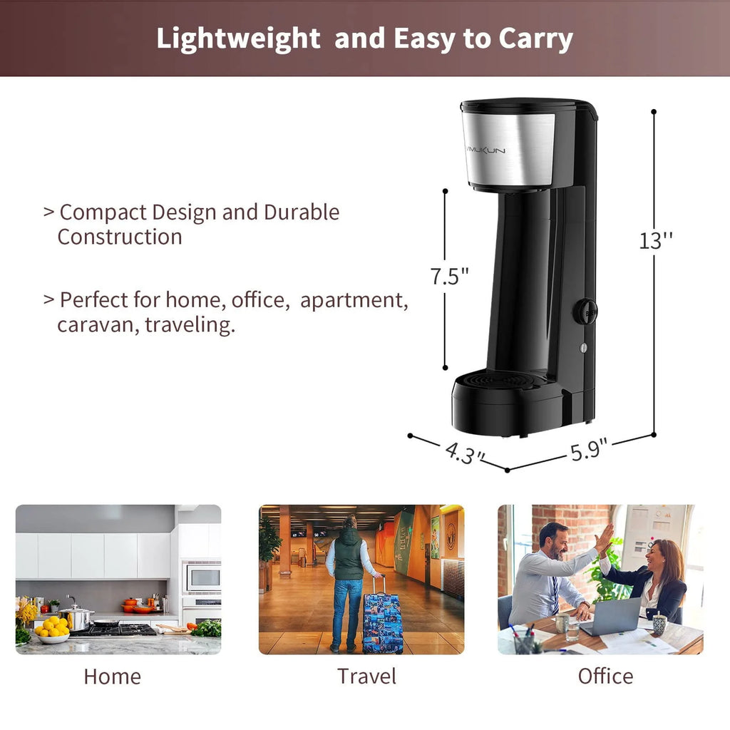 Single Serve Coffee Maker with 6 to 14oz Reservoir, Mini Size E39396