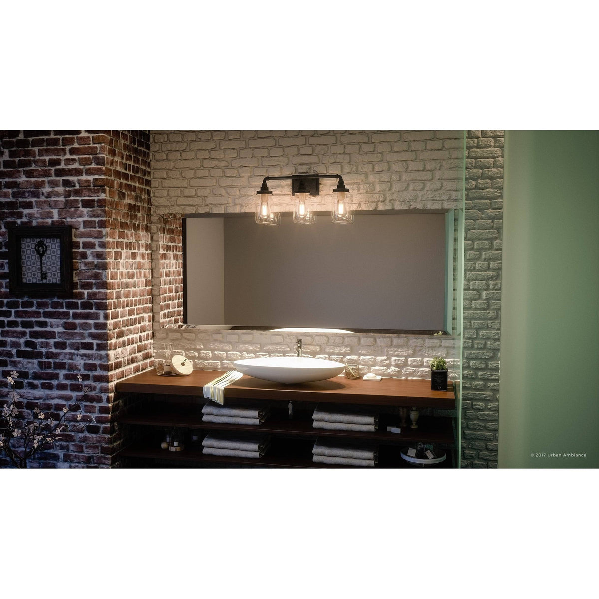 Industrial Bathroom Light, Medium Size, Antique Black K255