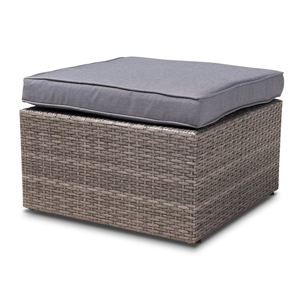 Grey Polyester 4-Piece Woven Rattan Patio Set B209356