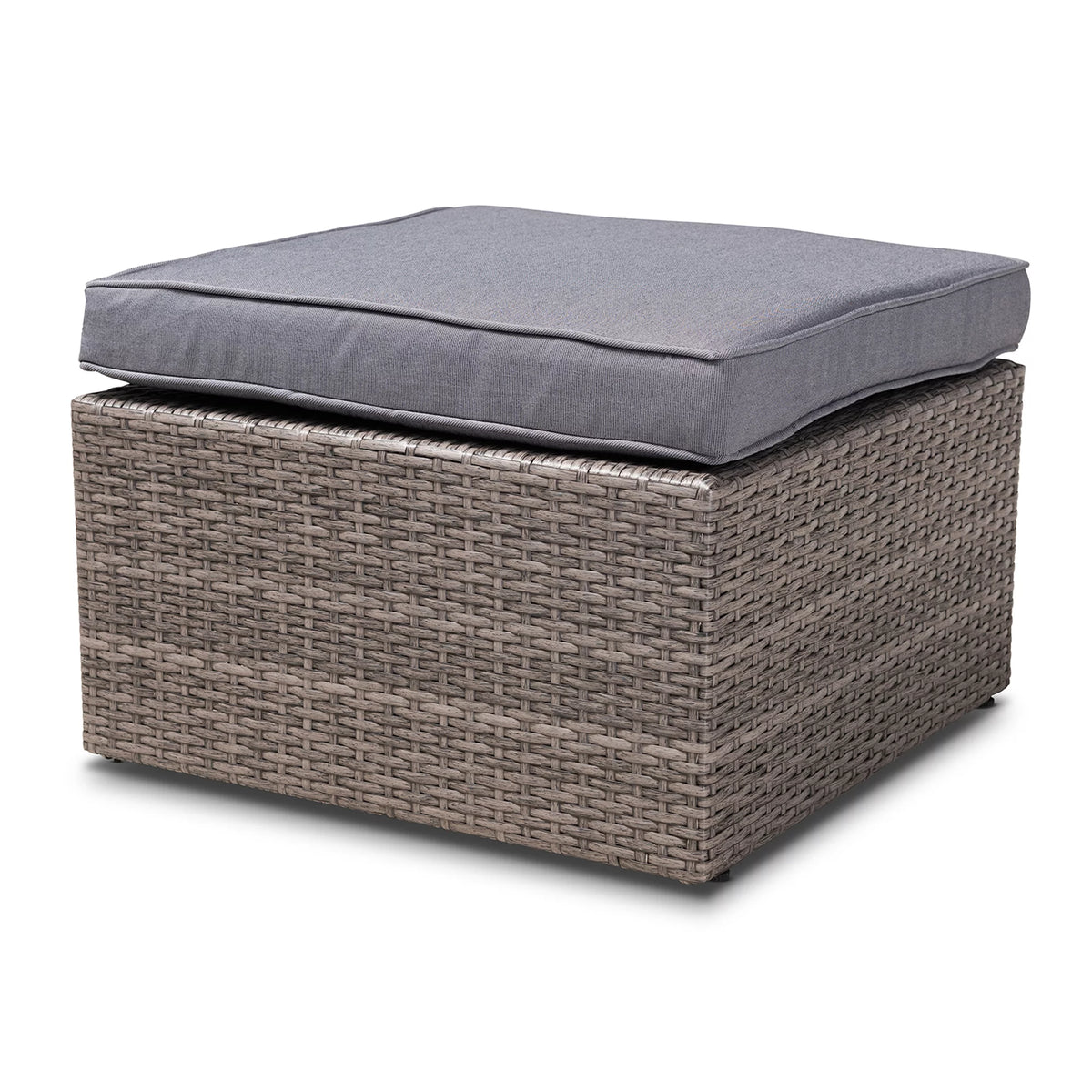 Grey Polyester 4-Piece Woven Rattan Patio Set B209356