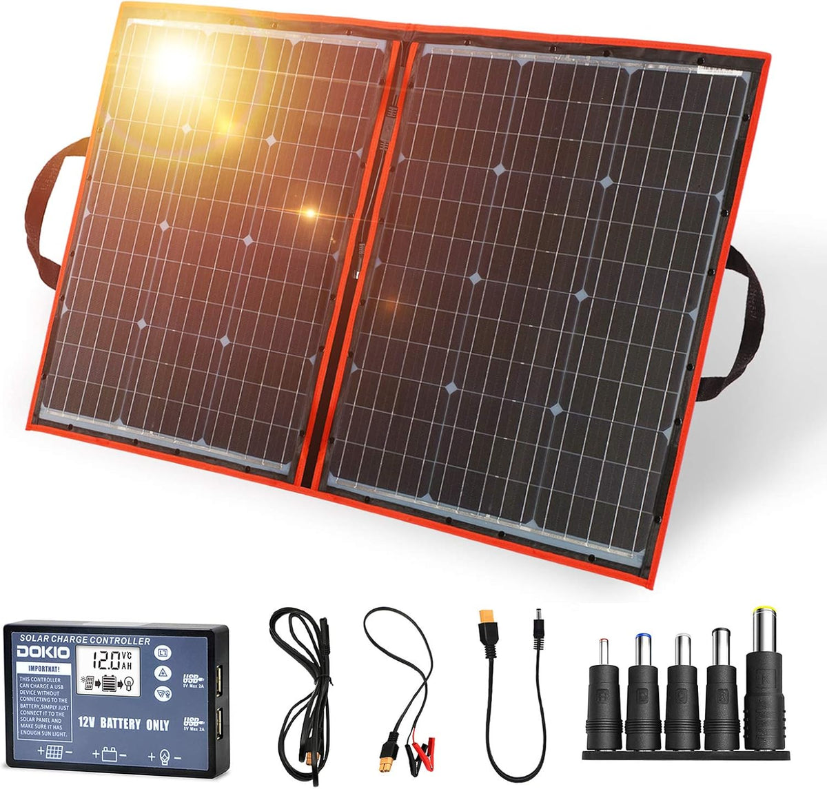 220W 18V Portable Foldable Solar Panel Kit with Controller C484