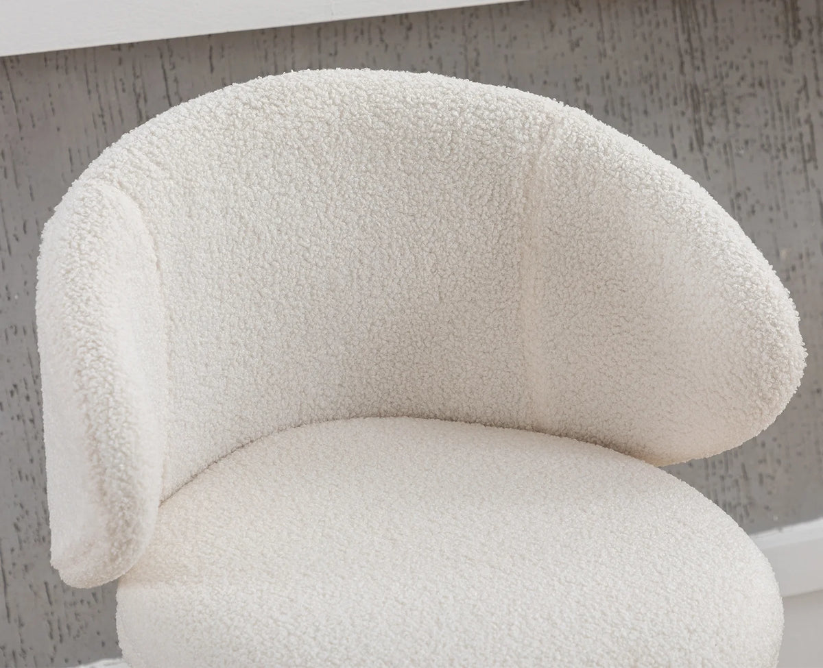 White Sherpa Upholstered Bar Stool Set of 2 B330