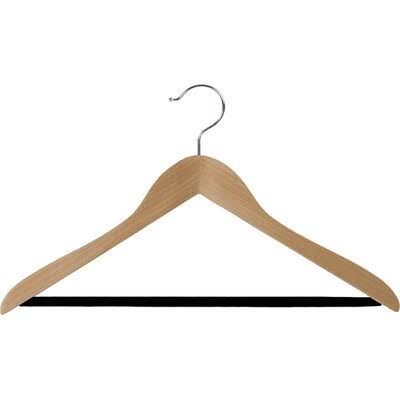 Natural Wood Suit Hanger with Non Slip Pant Bar, Pack of 50 X330047