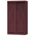 Modern Wood Double Sliding Door Wardrobe in Mahogany P93606
