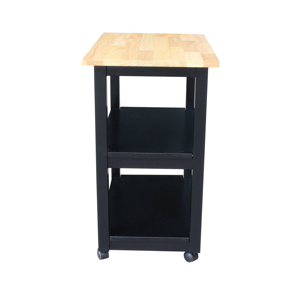 Black & Natural Microwave Cart W65014