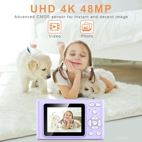 Pink 4K 48MP Point and Shoot Digital Camera with 64GB SD Card E8159