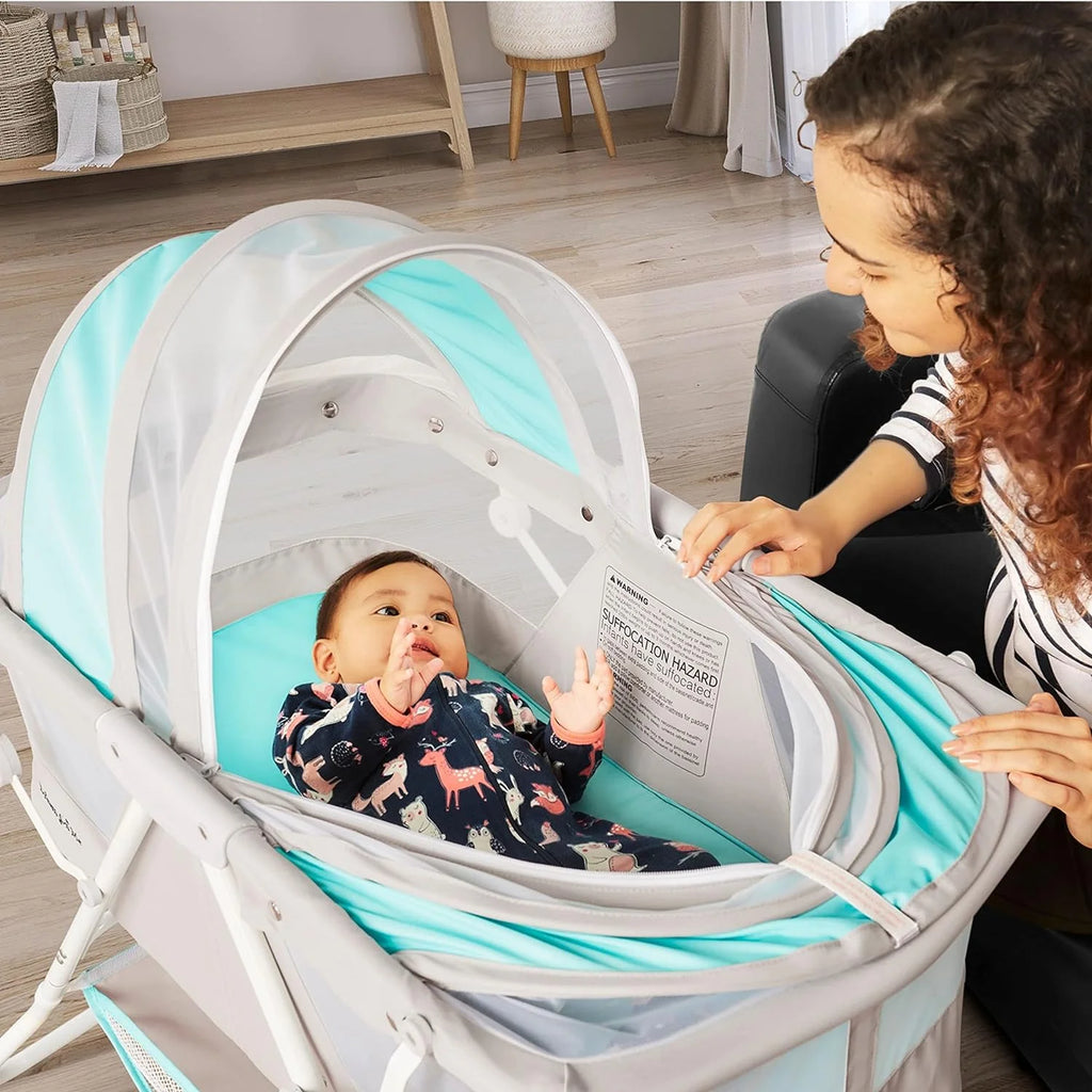 Lightweight Portable Baby Bassinet with Storage Basket C696259