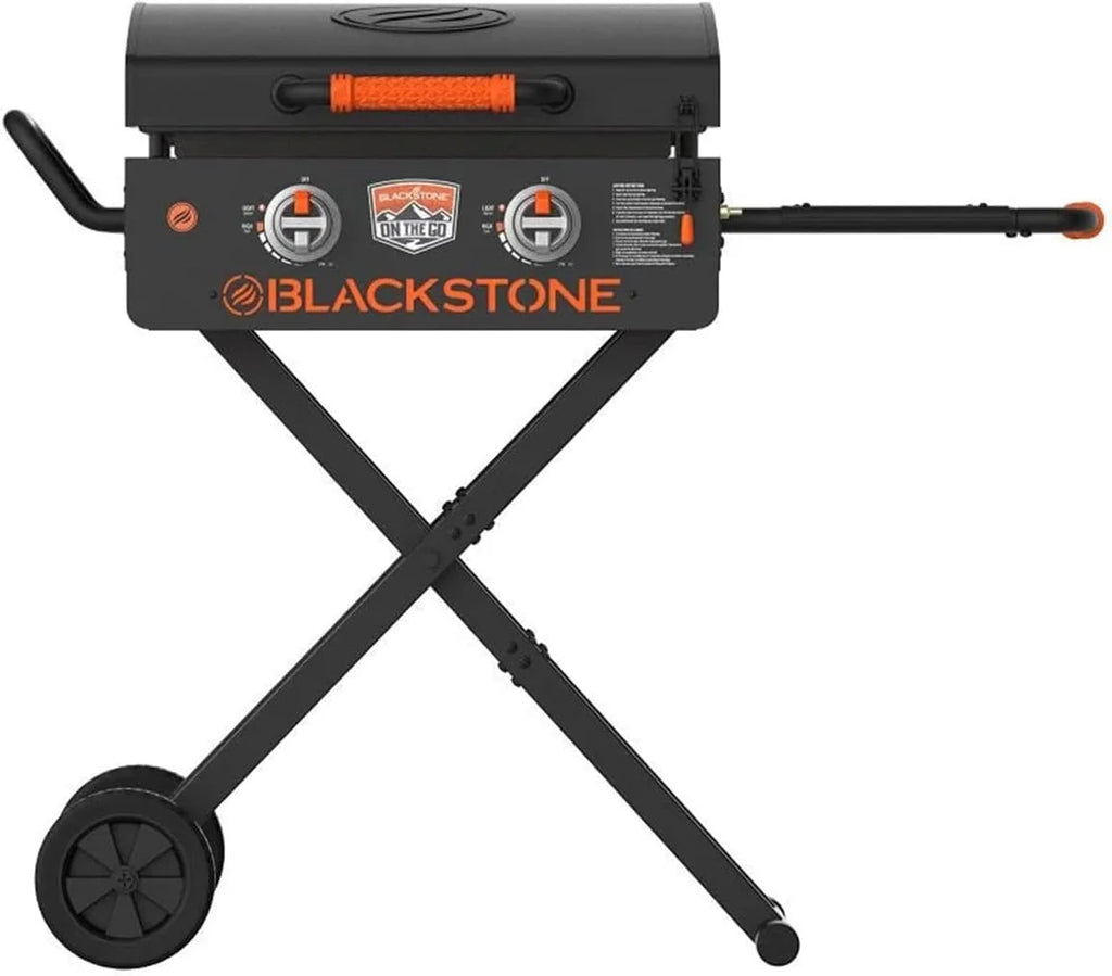 22 inch Blackstone Griddle with Hood and Grill Stand, Foldable Outdoor Flat Top Grill Propane Portable Gas Grill, BBQ Grill with Blackstone Accessories, Seasoning, and Wholesalehome Gloves & Cloth L724667
