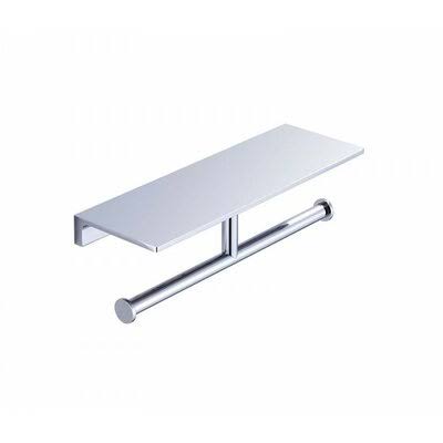 Matte Black Double Wall Mounted Toilet Paper Holder with Shelf N516784