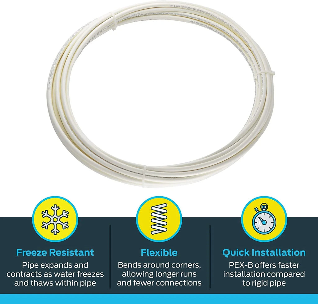 50 Feet Coil White PEX Pipe Tubing I3856