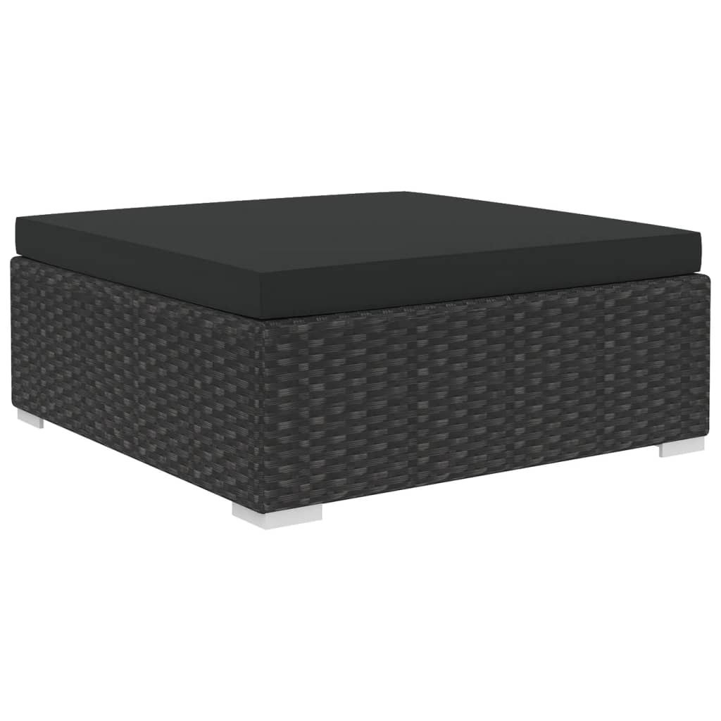 13 Piece Poly Rattan Outdoor Sectional Sofa Set with Coffee Table Ottoman and Armchair J749645
