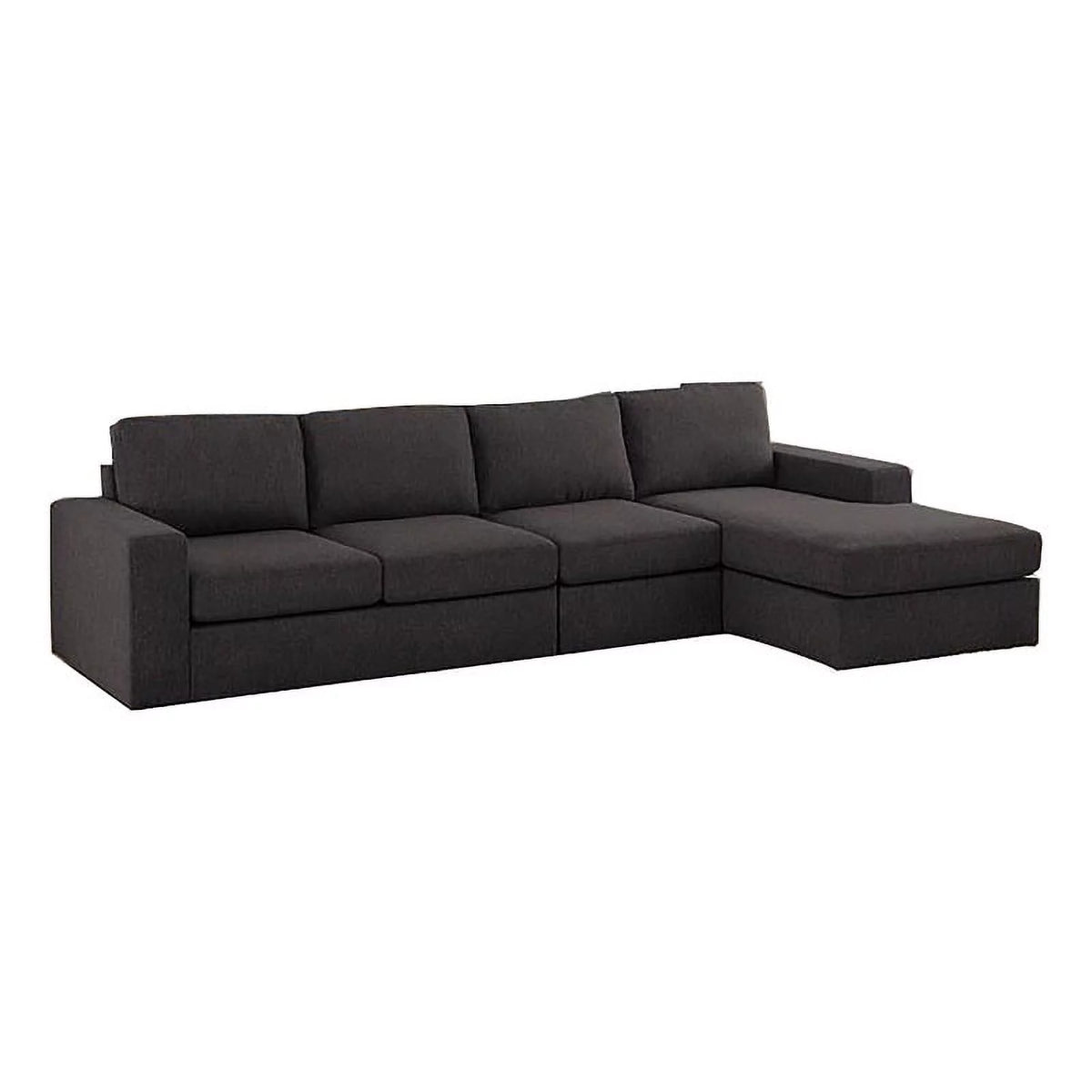 Gray Fabric 4-Seater Sectional Sofa with Reversible Chaise M7574