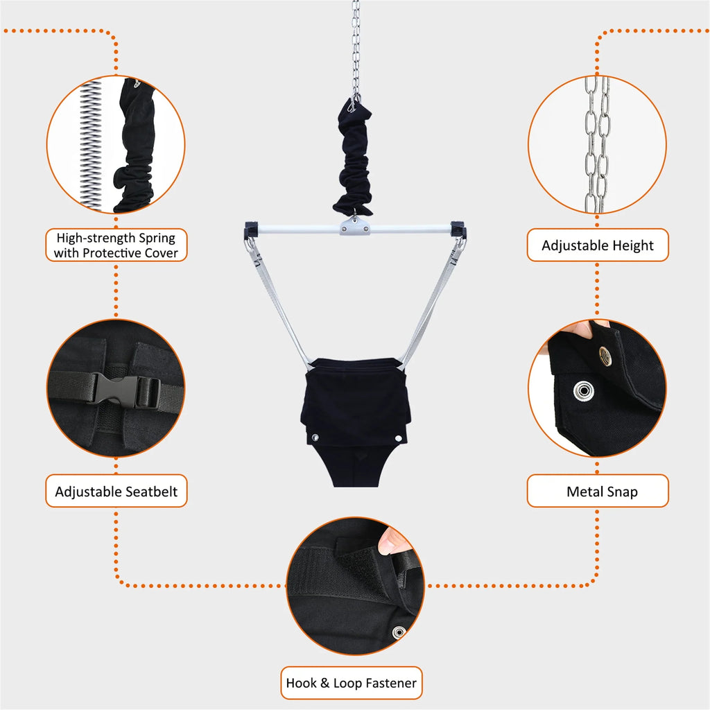 2 in 1 Toddler Metal Swing Set and Baby Jumper with Stand A69685