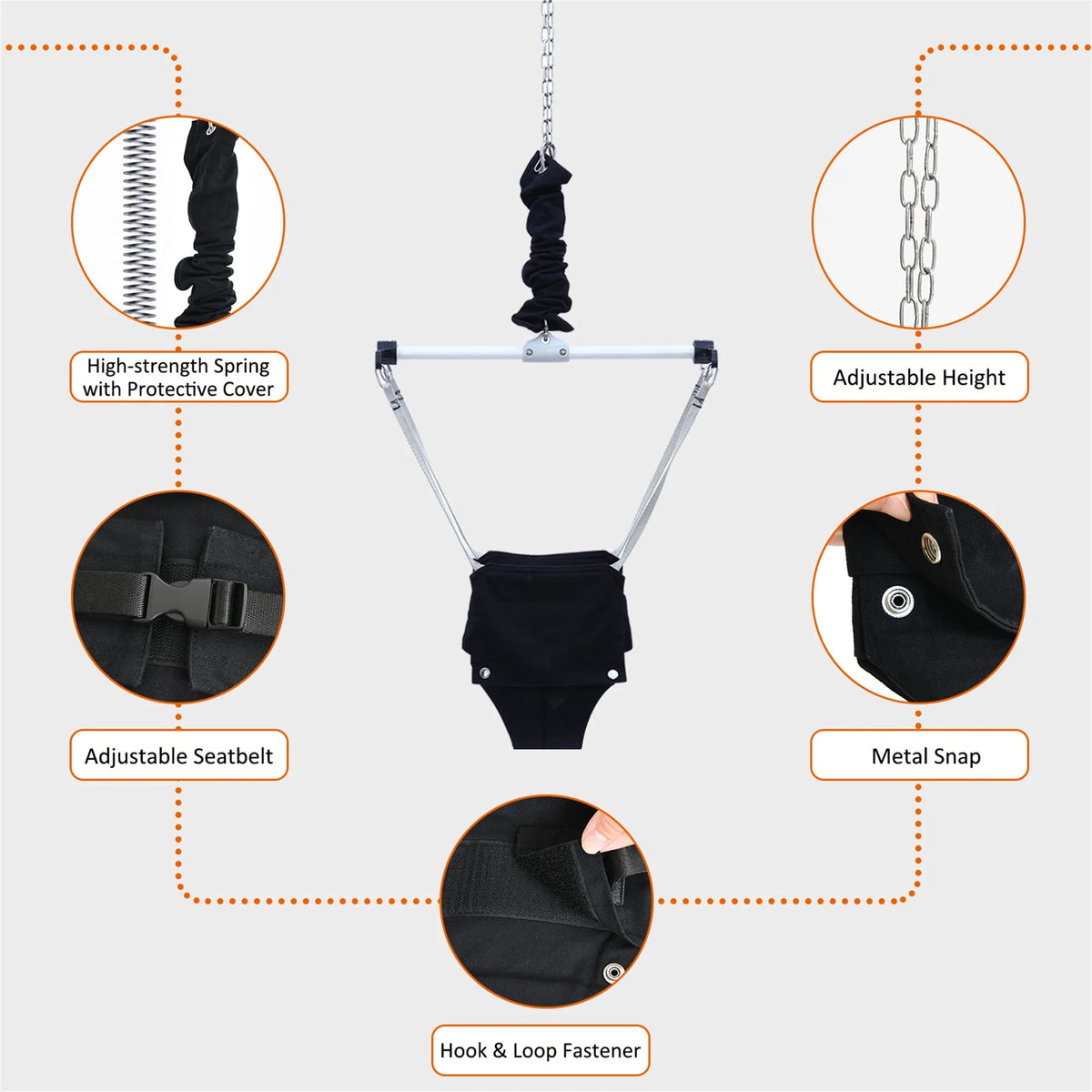 2 in 1 Toddler Metal Swing Set and Baby Jumper with Stand A69685