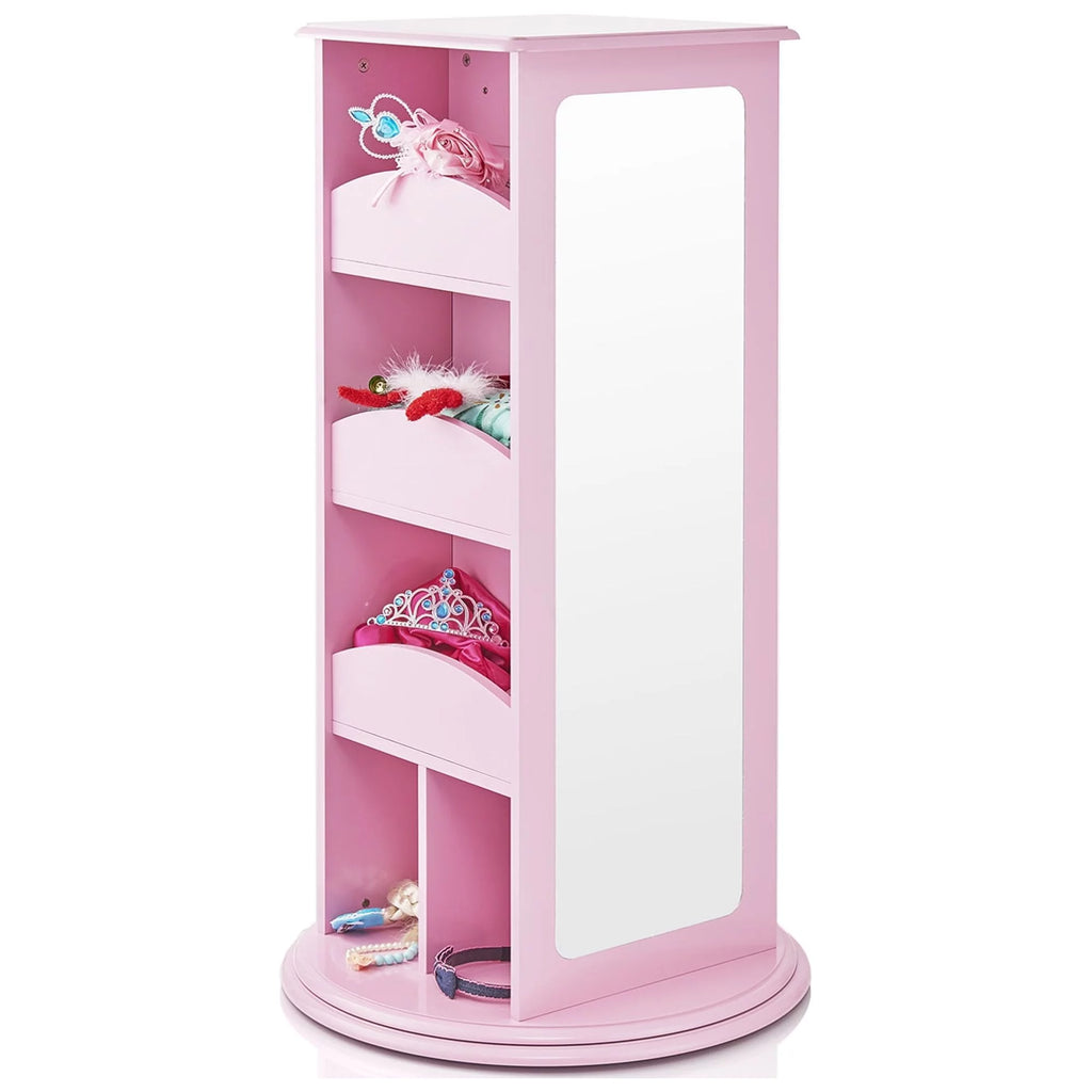 Pink Rotating Dress-Up Storage Armoire with 2 Mirrors R956