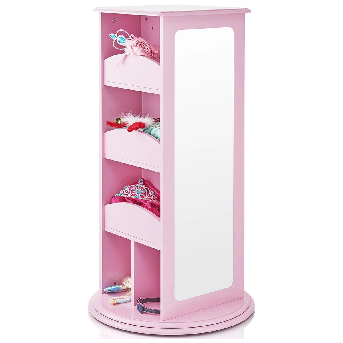 Pink Rotating Dress-Up Storage Armoire with 2 Mirrors R956