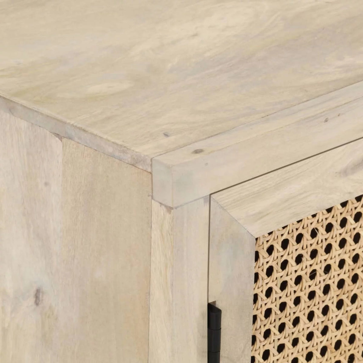 Solid Mango Wood and Natural Cane Sideboard N326