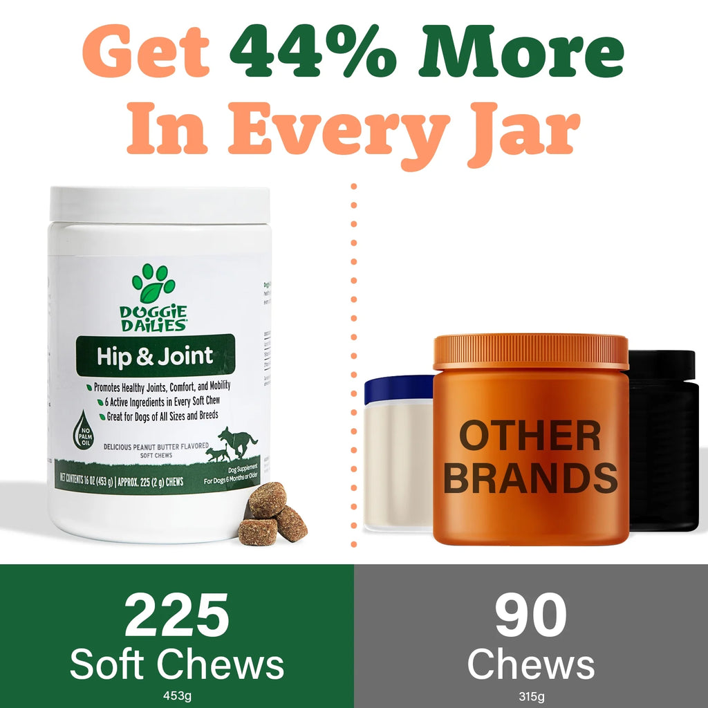 Glucosamine for Dogs 225 Chews Joint Supplement with Chondroitin MSM Hyaluronic Acid CoQ10 Chicken S326