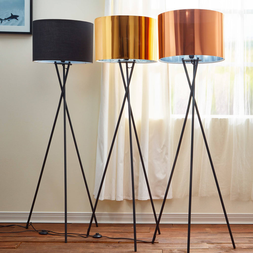 Tripod Floor Lamp with Copper Shade M3166