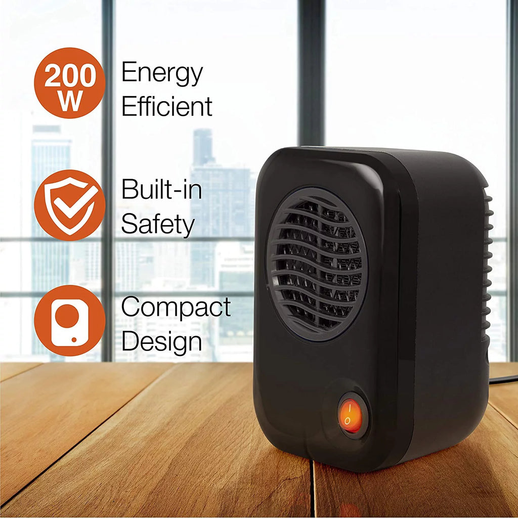 Black 200W Mini Space Heater T26722