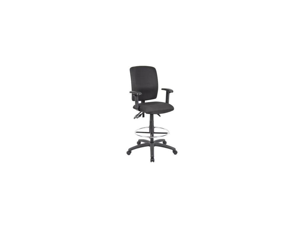Black Drafting Stool with Adjustable Arms O395