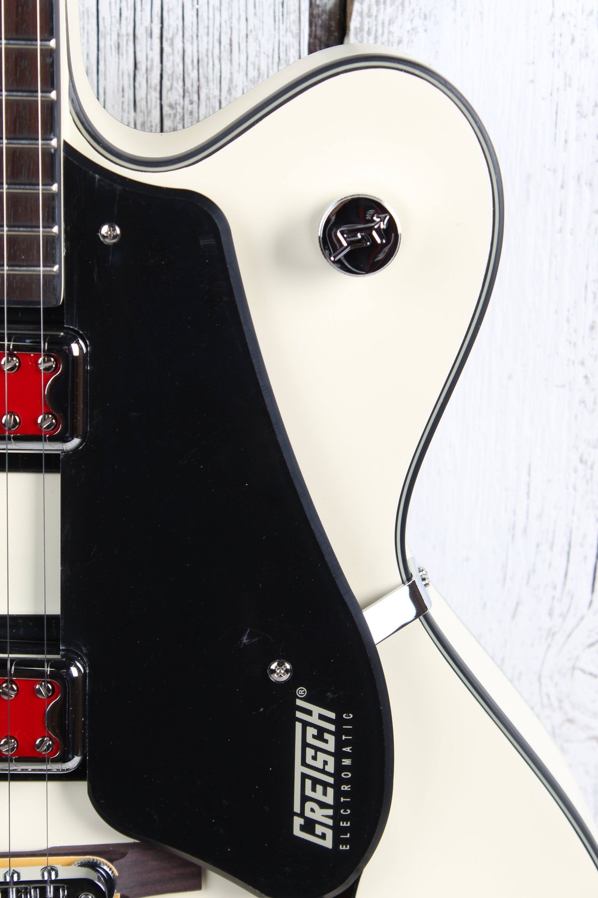Matte Vintage White Hollow Body Electric Guitar E51264