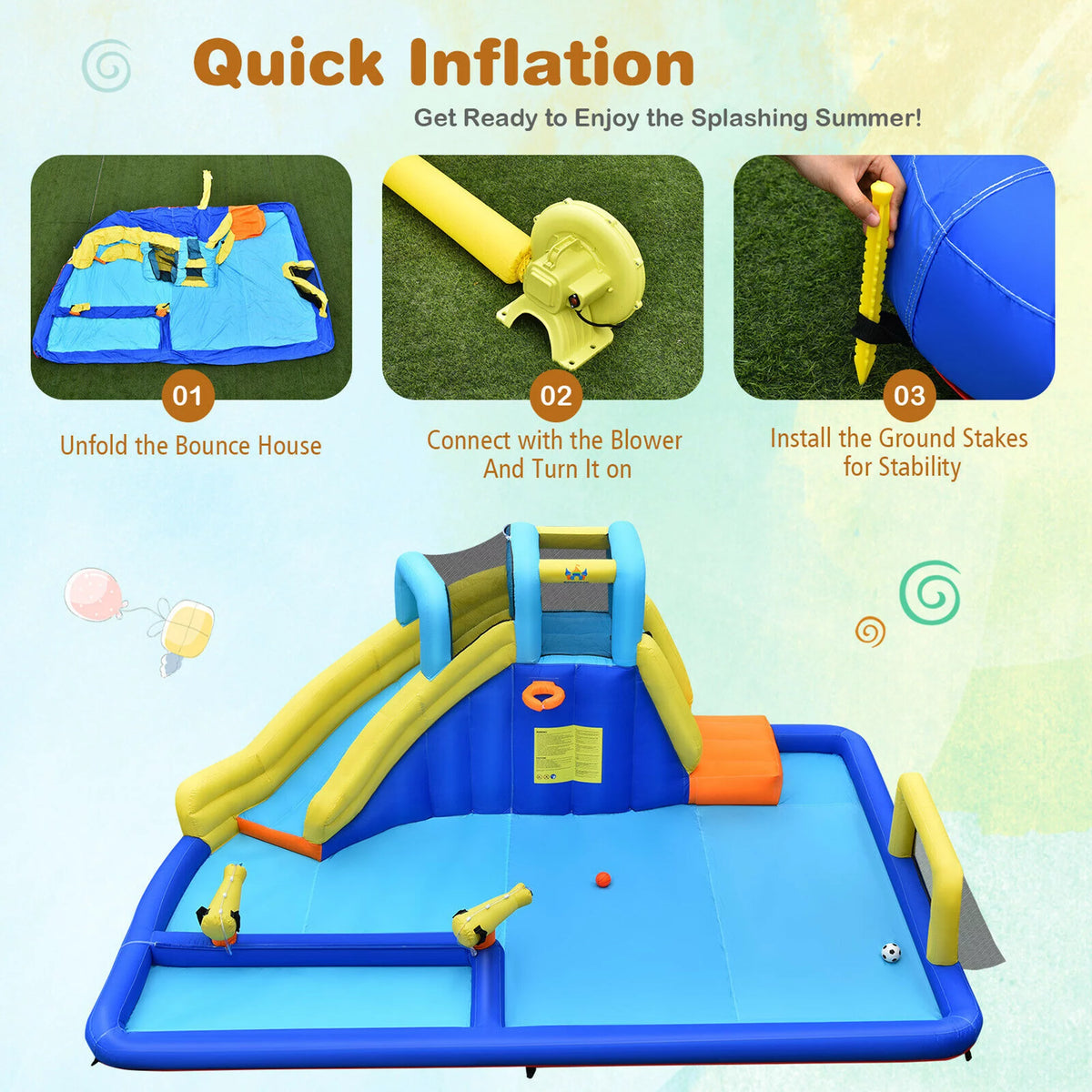 Inflatable Climbing Wall Water Slide Bounce House S51821