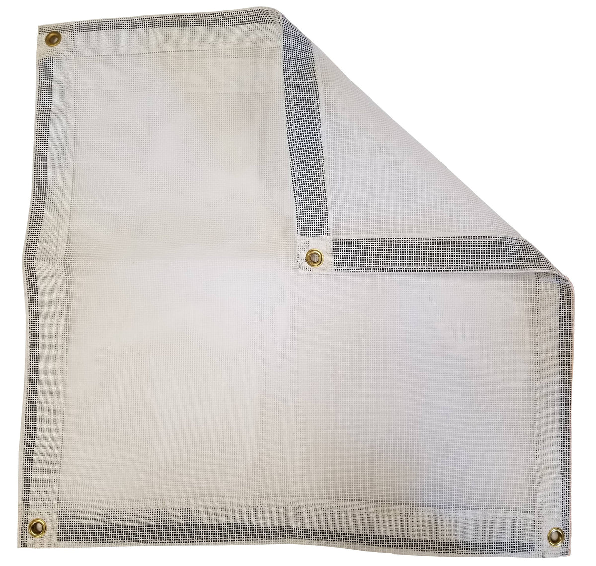 White Vinyl Coated Mesh Tarp 10 oz. D46219