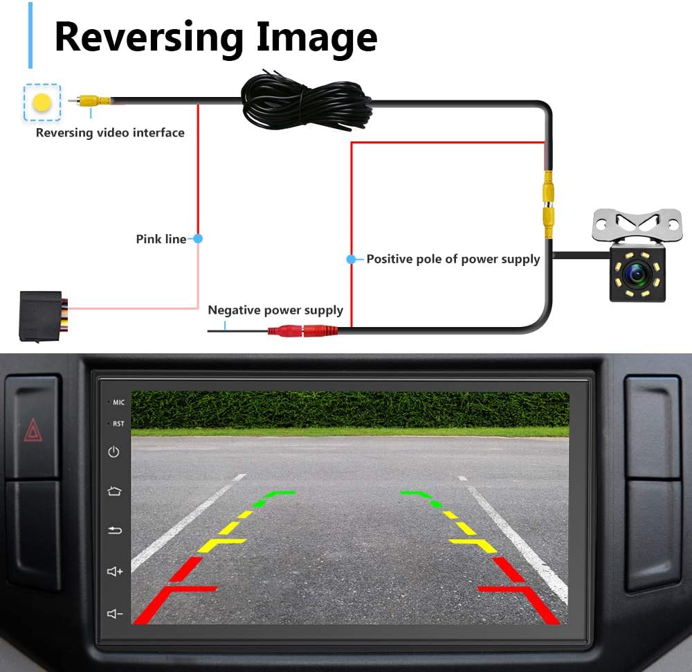 Android Double Din Car Stereo with Touch Screen Bluetooth FM Receiver Backup Camera Dual USB O6661