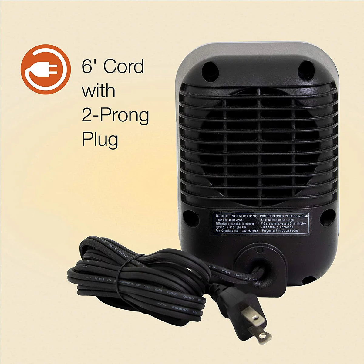 Black 200W Mini Space Heater T26722