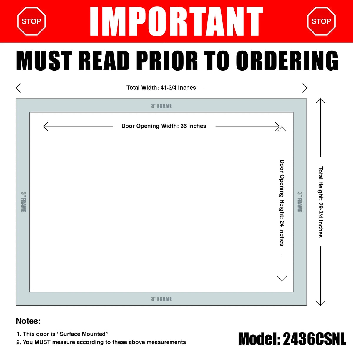 Crawl Space Door Without Louvers (24" x 36") N473287