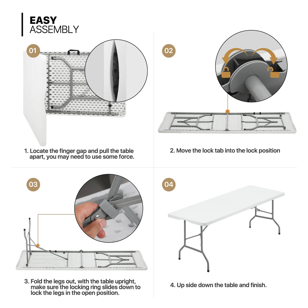 13 Pieces 8 FT Folding Table and Chair Set with Steel Legs X716715