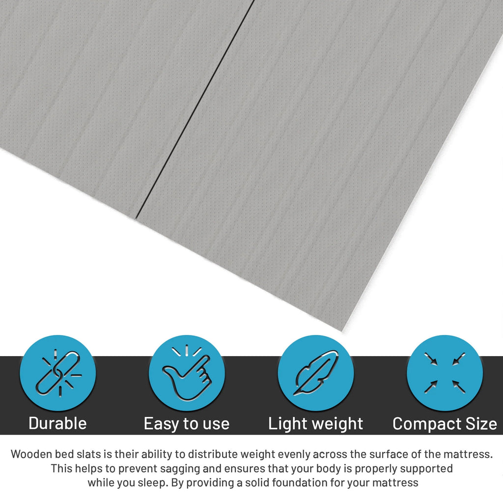0.75” Vertical Mattress Support Wood Slats with Cover, Twin, Gray X388069
