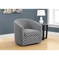 Swivel Grey Fabric Accent Chair B4074