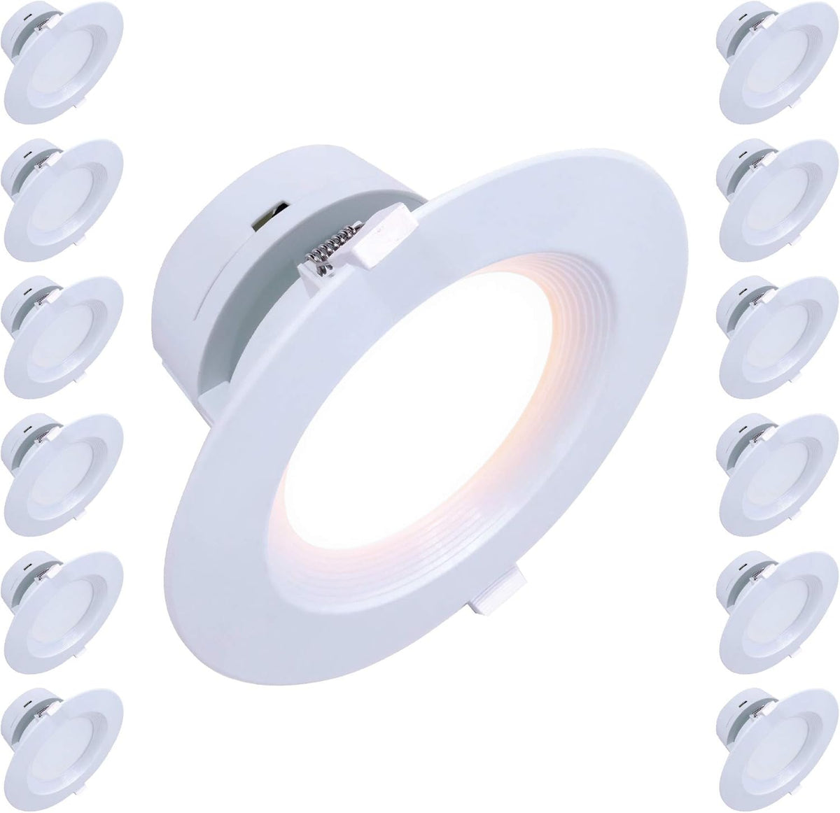12 Pack 6 Inch Canless LED Downlight 9W 700 Lumens Soft White 2700K M990