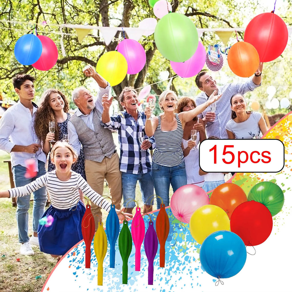 15PCS Inflatable Racket Ball with Rubber Band J233145