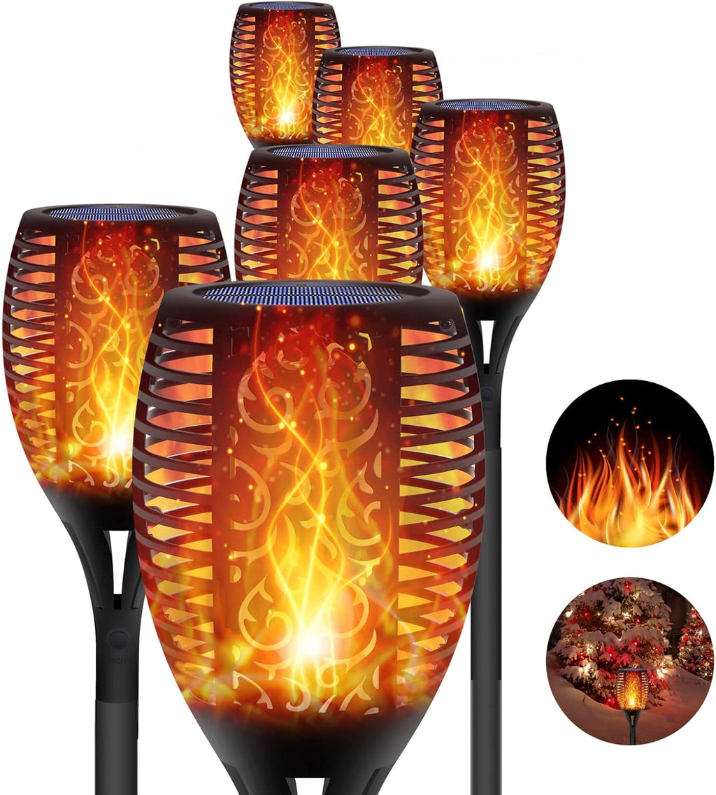 6 Pack Solar Powered LED Torch Lights E784882