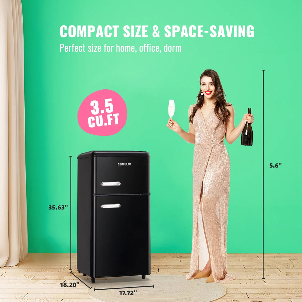 3.5 Cu. ft Double Door Mini Fridge T507