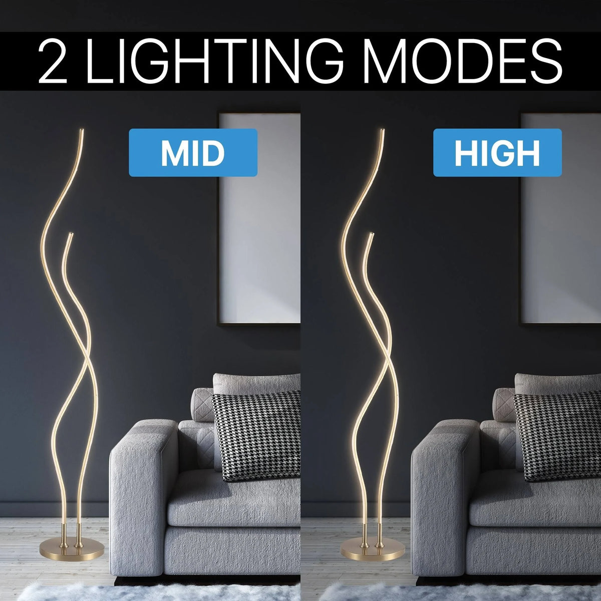 Gold LED Integrated Floor Lamp O726230
