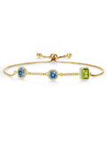 18K Yellow Gold Plated Silver Bracelet Persian Blue Moissanite (1.55 Cttw) G60006