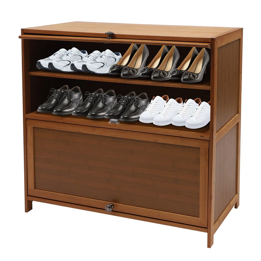 5 Tier Bamboo Shoe Rack Storage Bench C56641