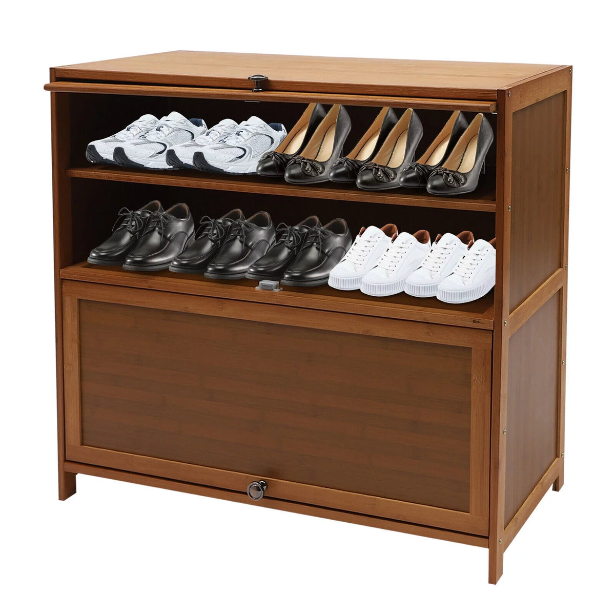 5 Tier Bamboo Shoe Rack Storage Bench C56641