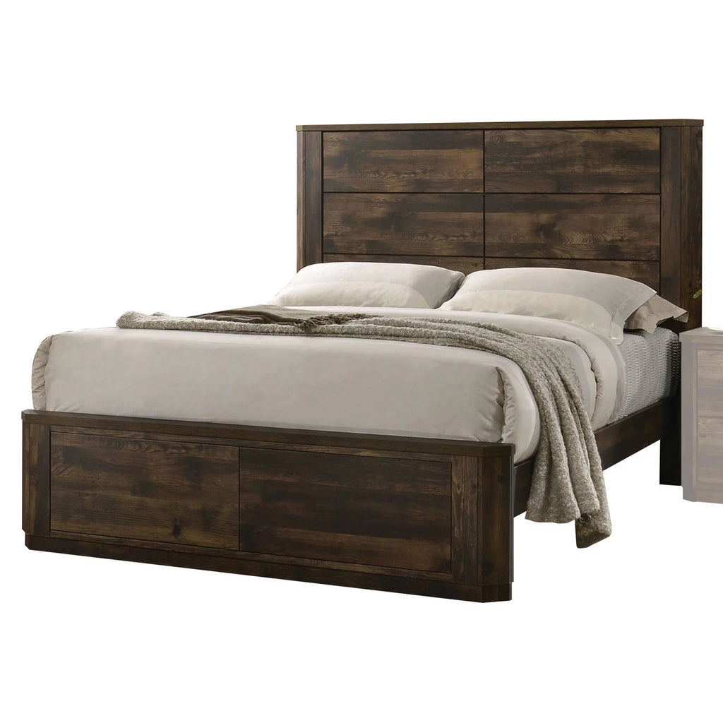 Wooden Frame Bed Antique Walnut S23656