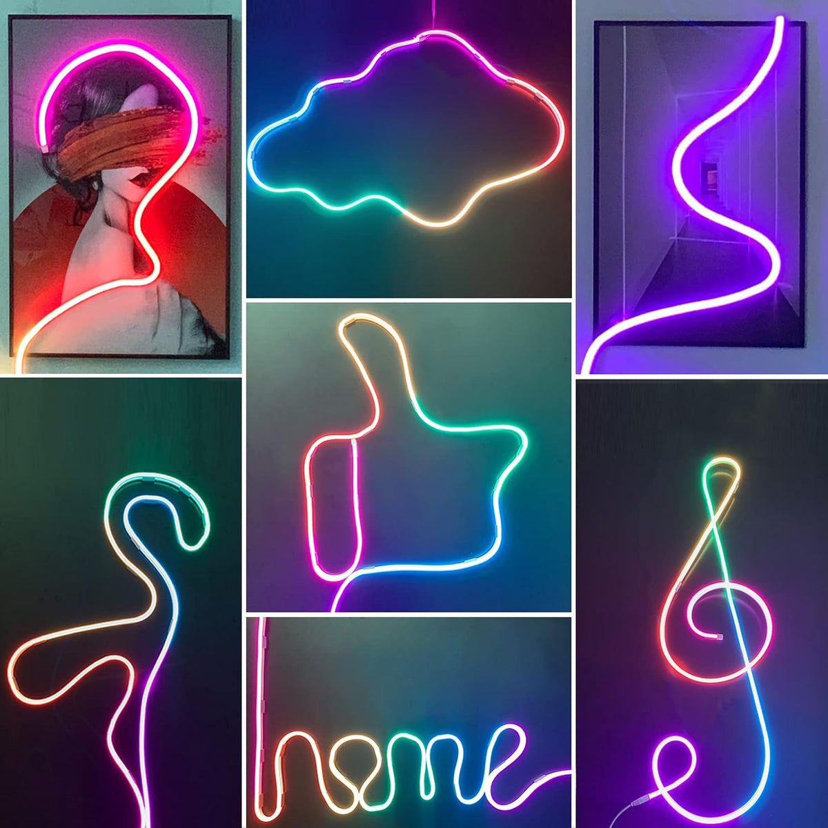 10FT 252 LEDs RGBIC Smart Neon Rope Lights Pack of 2 G90956