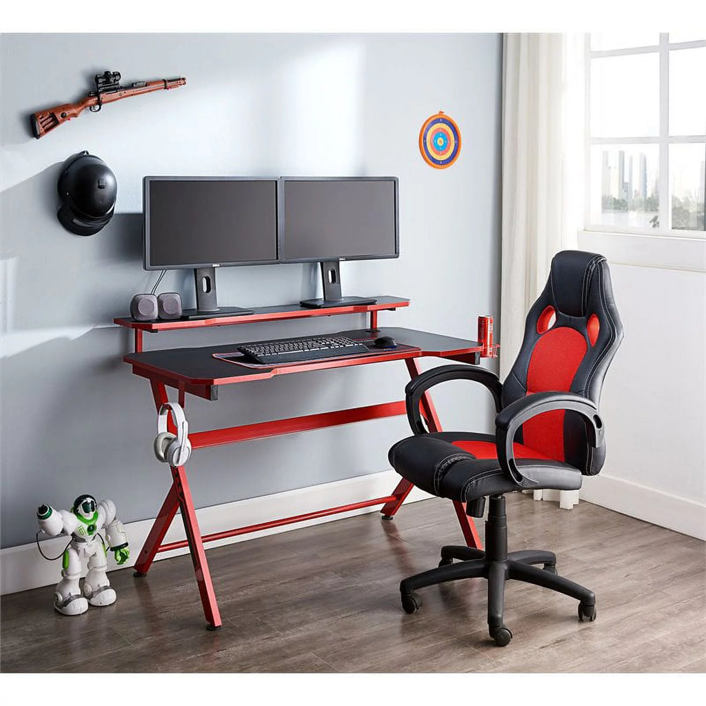 48" Red R Shaped Computer Desk N707962