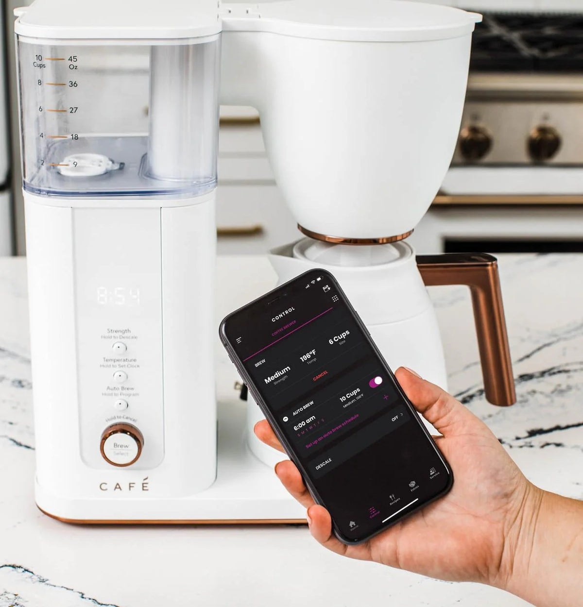 10-Cup WiFi Coffee Maker Matte White A59781
